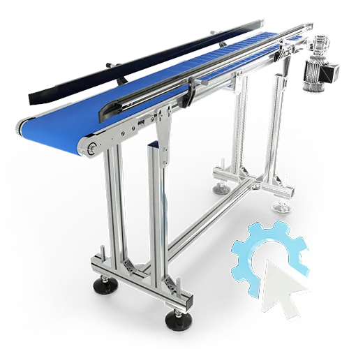A conveyor belt of the series 50, designed using the Emhs Configurator. The configurator symbol is visible in the bottom right corner.